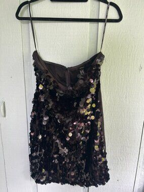 Forever 21 Black Sequin Dress Strapless Party Mini Dress - Size 0X